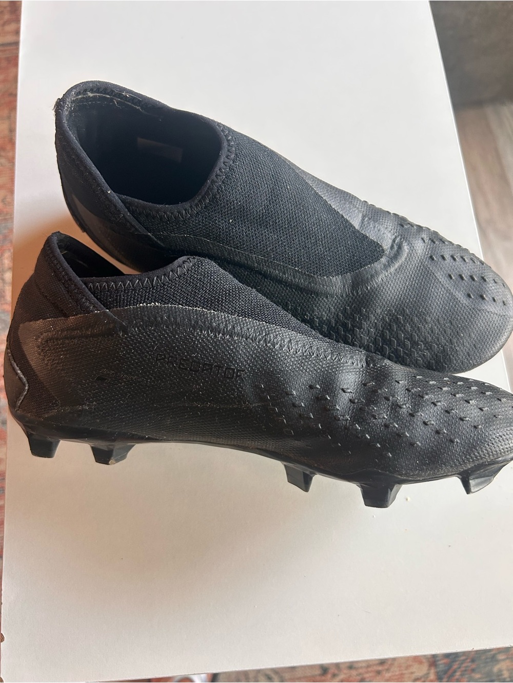 Men's Black Laceless Adidas predator Soccer Cleats